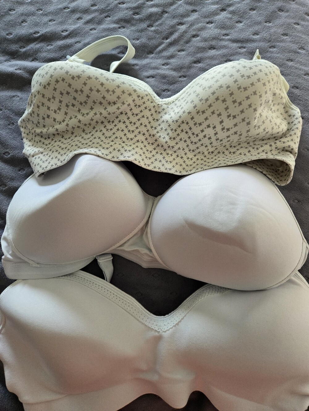 Women’s Light Gray/Pearl Toned Molded Cup Bra - Neutral Support